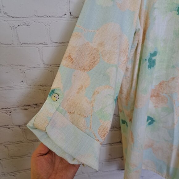 Ruby Rd. Abstract Print Linen Rayon Tunic Top Size Medium - Picture 5 of 9